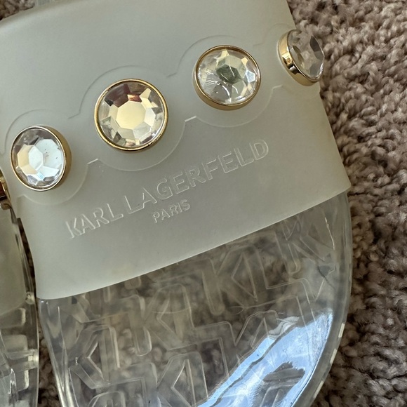 Karl Lagerfeld Tula Transparent pearl slides women’s size 9 - Picture 6 of 9